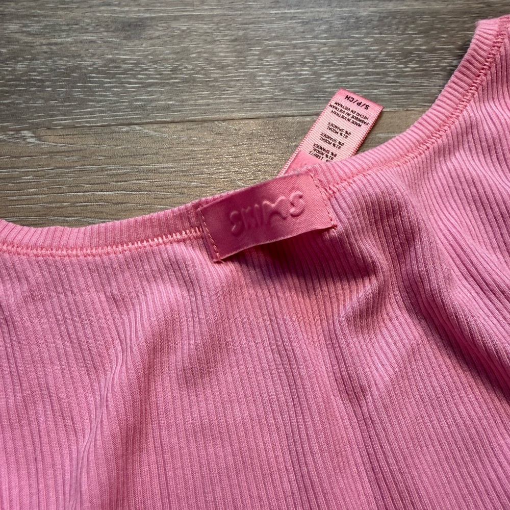 SKIMS Pink Ribbed Tank Top - Picture 4 of 4